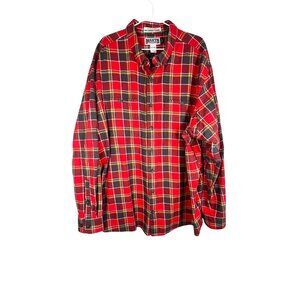 Duluth Plaid Flannel Shirt Red 2XLT Checks Lumberjack Outdoors Woodsy Classic
